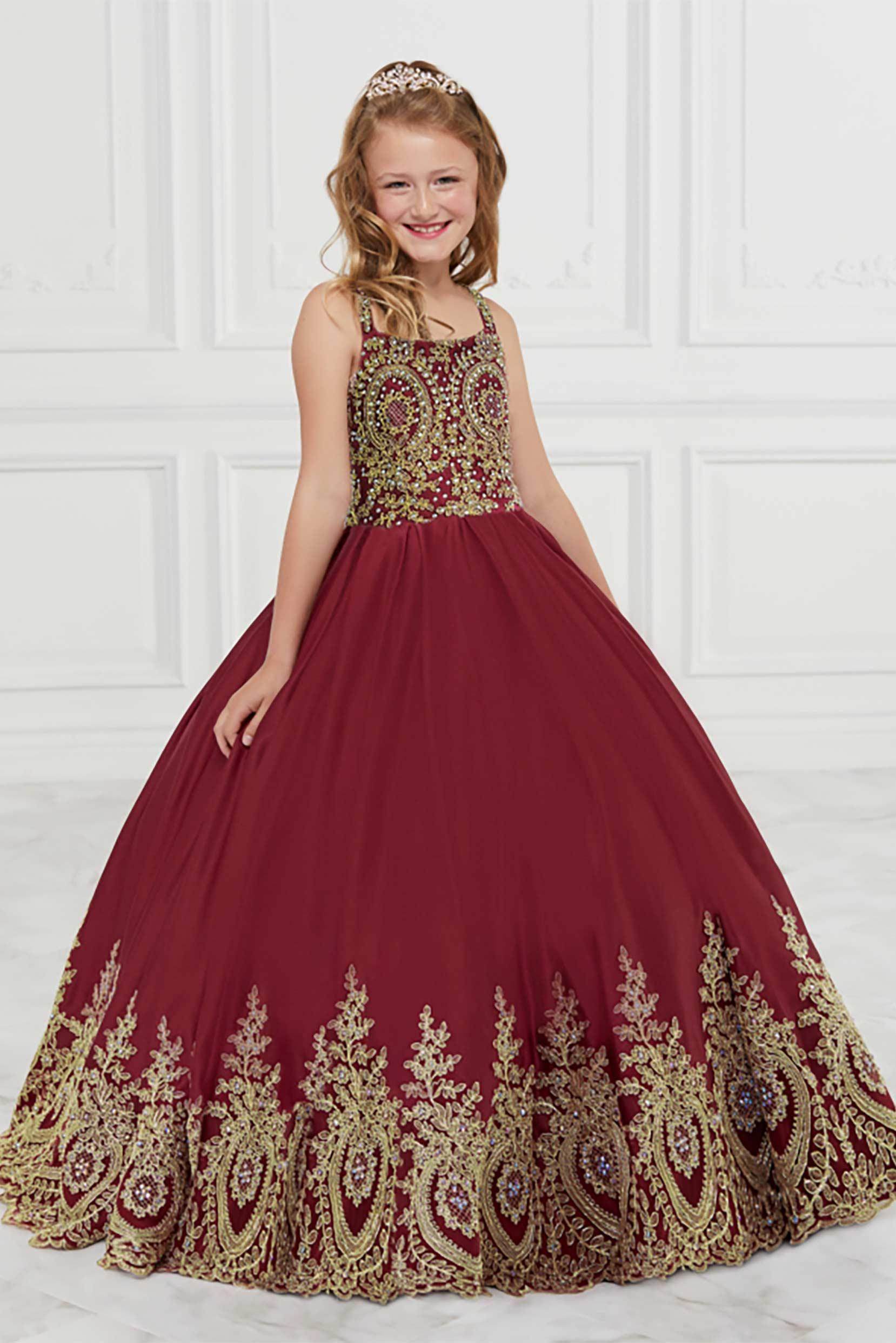 Ball Gown Floor Length Tulle Lace Flower Girl Dress CF0290 - COCOMELODY